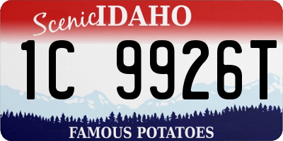 ID license plate 1C9926T