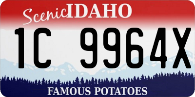 ID license plate 1C9964X