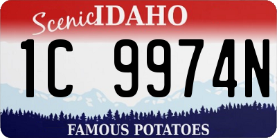 ID license plate 1C9974N