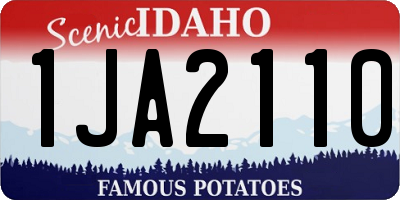 ID license plate 1JA2110