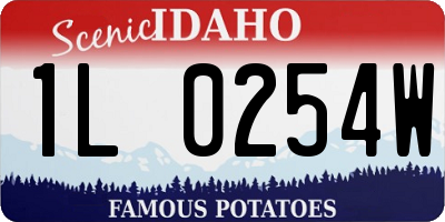 ID license plate 1L0254W