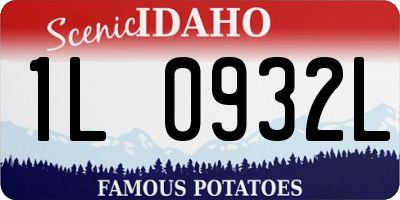 ID license plate 1L0932L