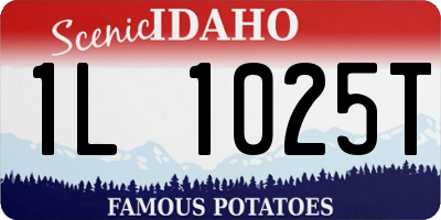 ID license plate 1L1025T