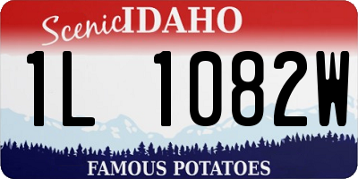 ID license plate 1L1082W