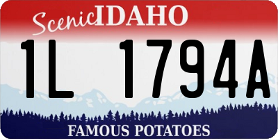 ID license plate 1L1794A