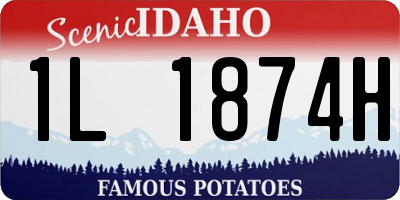 ID license plate 1L1874H