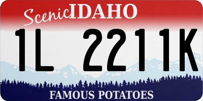 ID license plate 1L2211K