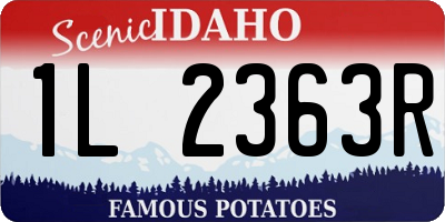 ID license plate 1L2363R