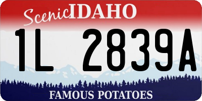 ID license plate 1L2839A
