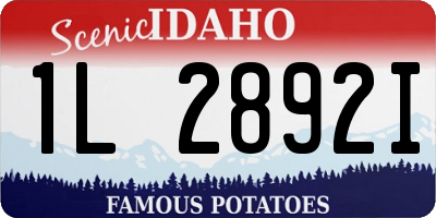 ID license plate 1L2892I