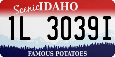 ID license plate 1L3039I