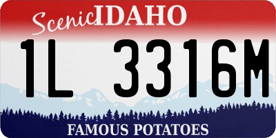 ID license plate 1L3316M