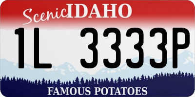 ID license plate 1L3333P