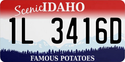 ID license plate 1L3416D