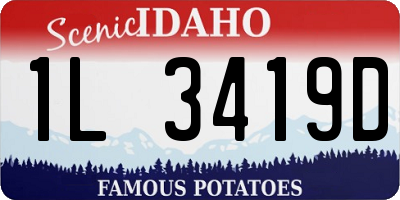 ID license plate 1L3419D