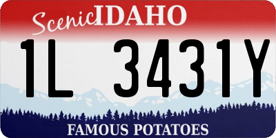 ID license plate 1L3431Y