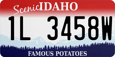 ID license plate 1L3458W