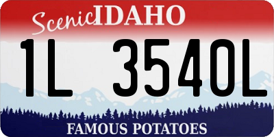 ID license plate 1L3540L