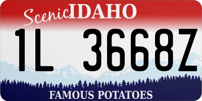 ID license plate 1L3668Z