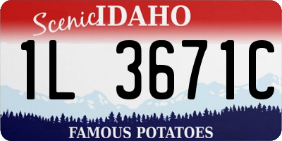 ID license plate 1L3671C