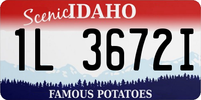 ID license plate 1L3672I