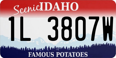 ID license plate 1L3807W