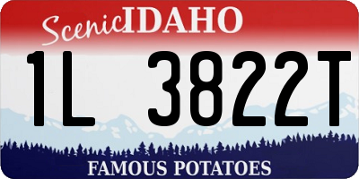 ID license plate 1L3822T