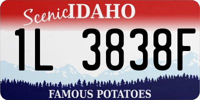 ID license plate 1L3838F