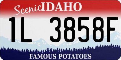 ID license plate 1L3858F