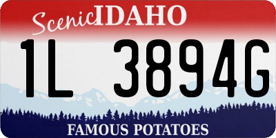 ID license plate 1L3894G