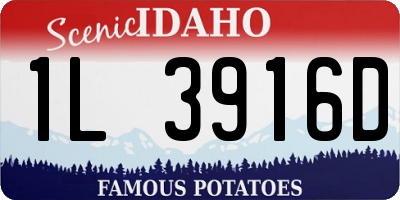 ID license plate 1L3916D