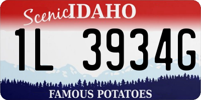 ID license plate 1L3934G
