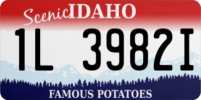 ID license plate 1L3982I
