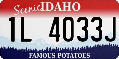 ID license plate 1L4033J