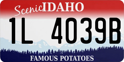 ID license plate 1L4039B