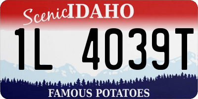 ID license plate 1L4039T
