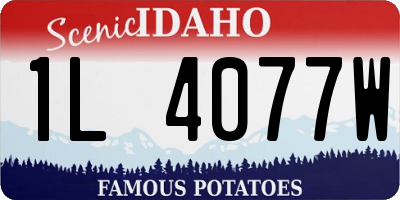 ID license plate 1L4077W