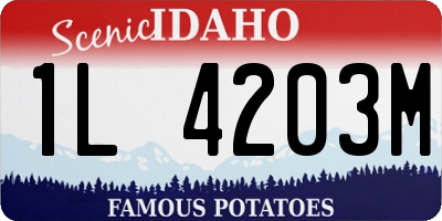 ID license plate 1L4203M