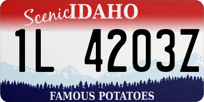ID license plate 1L4203Z