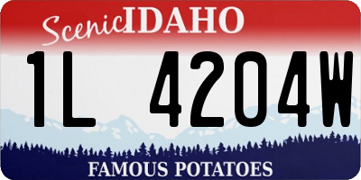 ID license plate 1L4204W