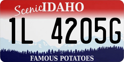 ID license plate 1L4205G