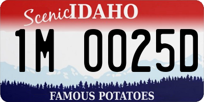 ID license plate 1M0025D