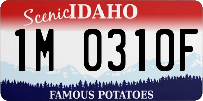 ID license plate 1M0310F