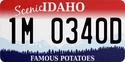 ID license plate 1M0340D