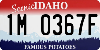ID license plate 1M0367F