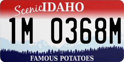 ID license plate 1M0368M