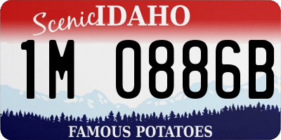 ID license plate 1M0886B