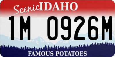 ID license plate 1M0926M