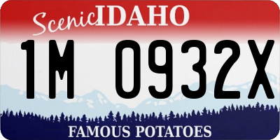 ID license plate 1M0932X