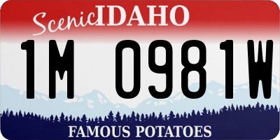 ID license plate 1M0981W
